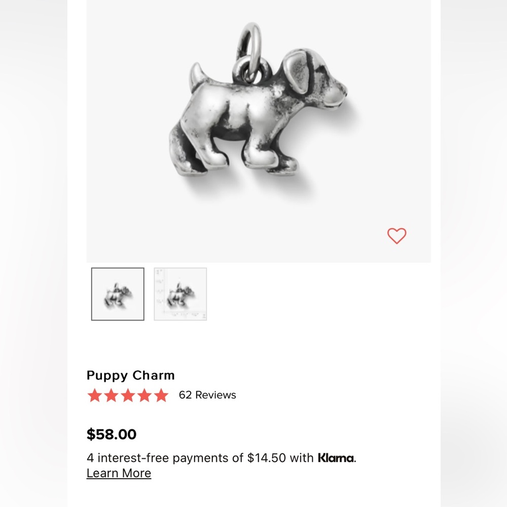 James Avery “puppy” charm